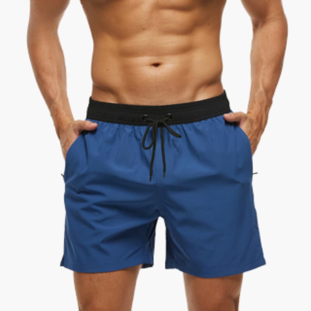 Lichte zwemshort met trekkoord en zijzakken