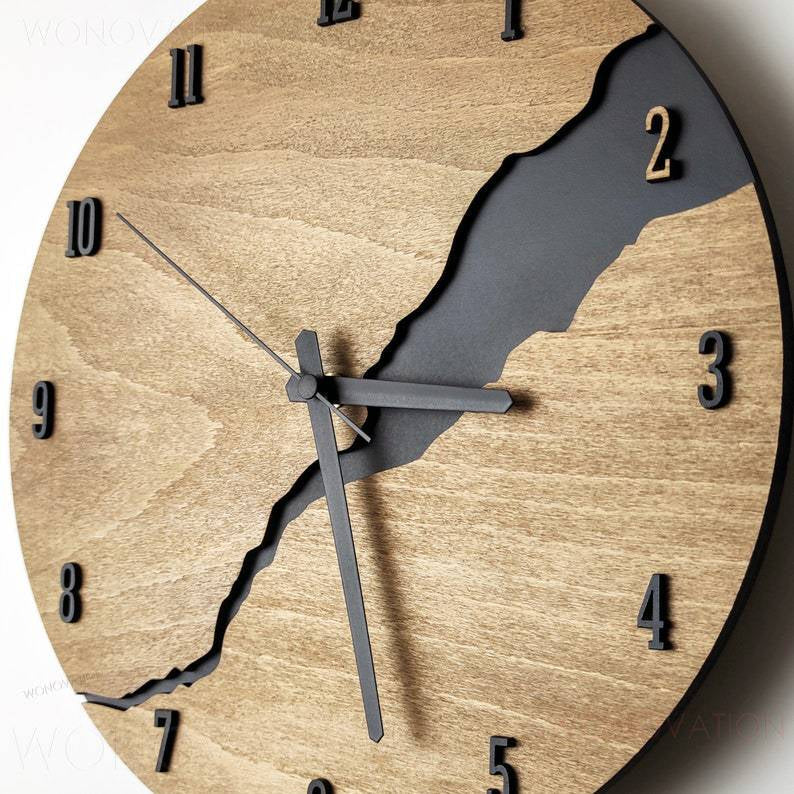 Houten wandklok
