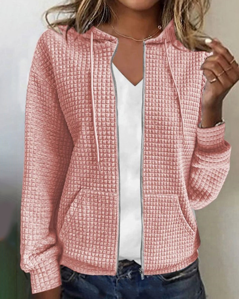 Casual comfort damesvest met zakken en trekkoorden