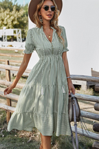 Gestreepte zomer midi jurk