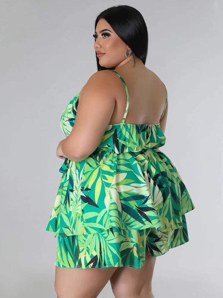 Feline plus size playsuit