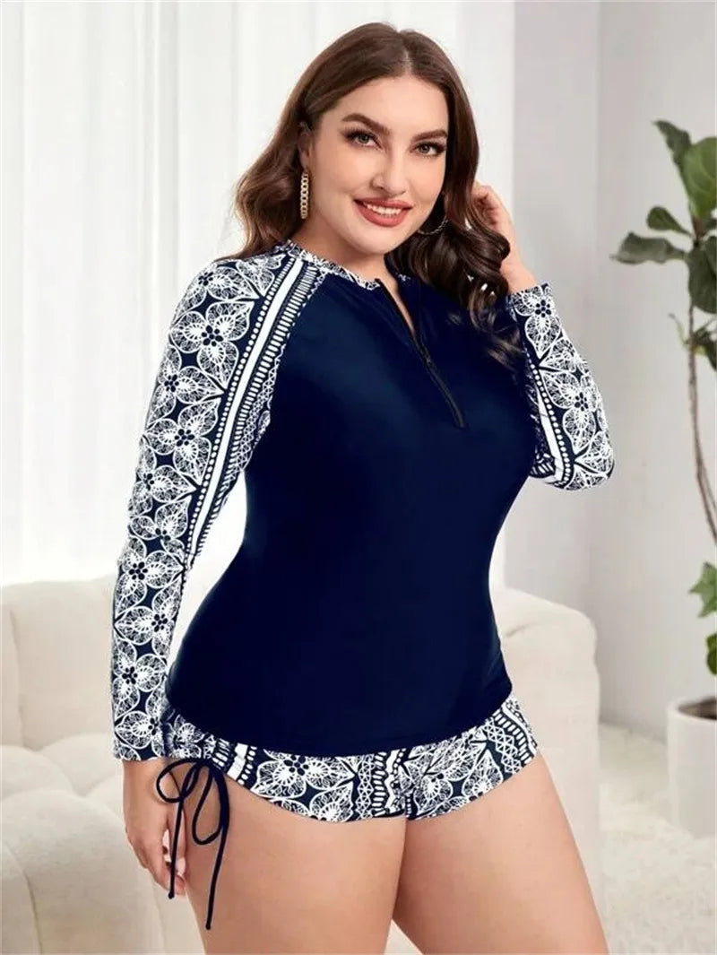 Amy plus-size zwempak met lange mouwen — afbeelding 3