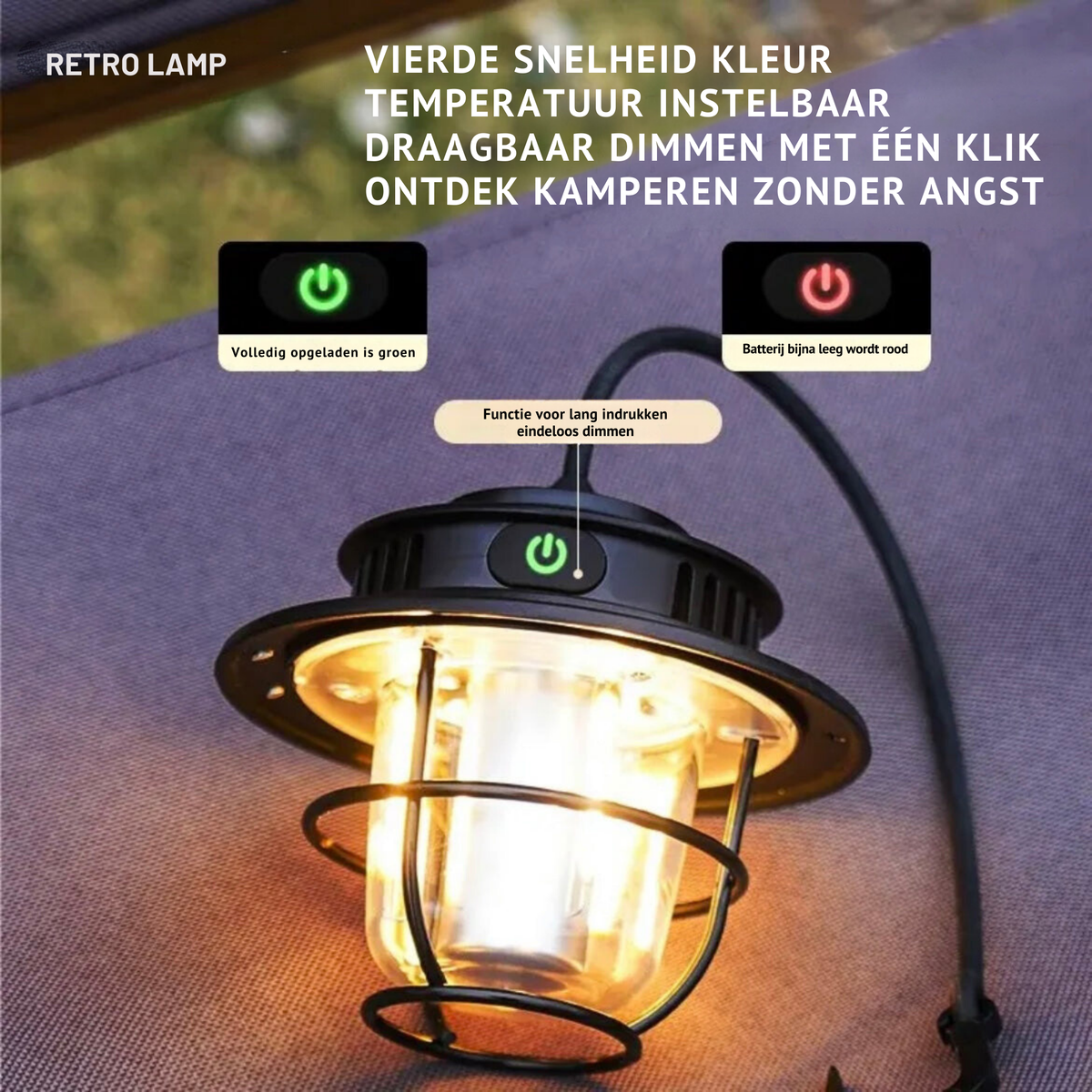 Draagbare led campinglamp