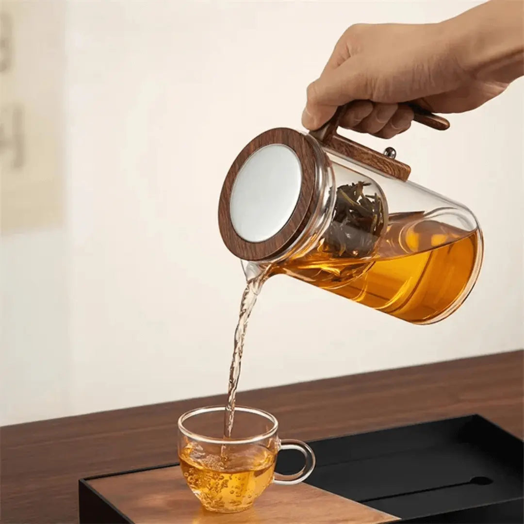 Transparante theepot
