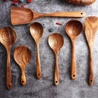Natuurlijke houten keukenset