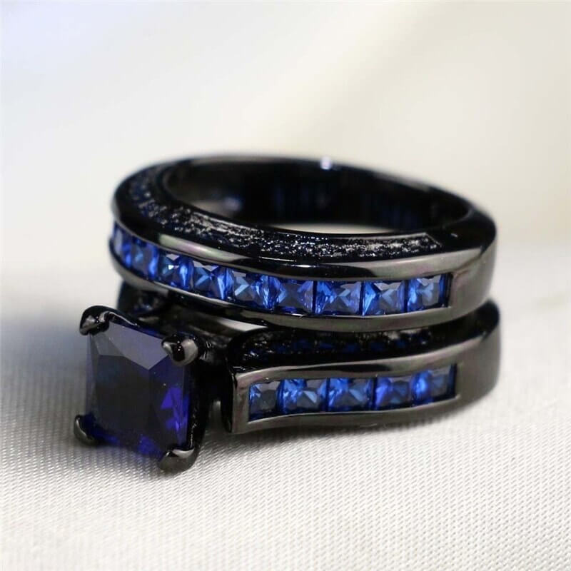 Blauwe saffier ring