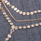 Pailletten gelaagde vrouwen halsband