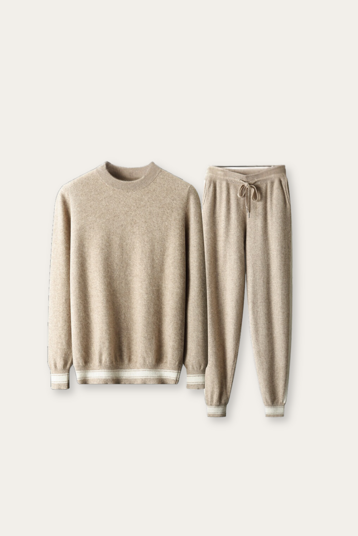 Lichtbruine kasjmier merinowol set