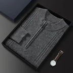 Warme casual herentrui met halve rits