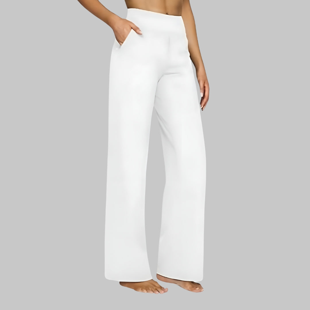Wendy | Jerseybroek met rechte pijpen en elastische taille