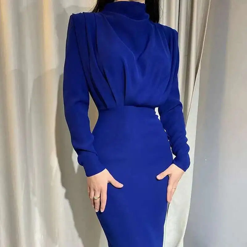 Bodycon midi jurk met turtleneck
