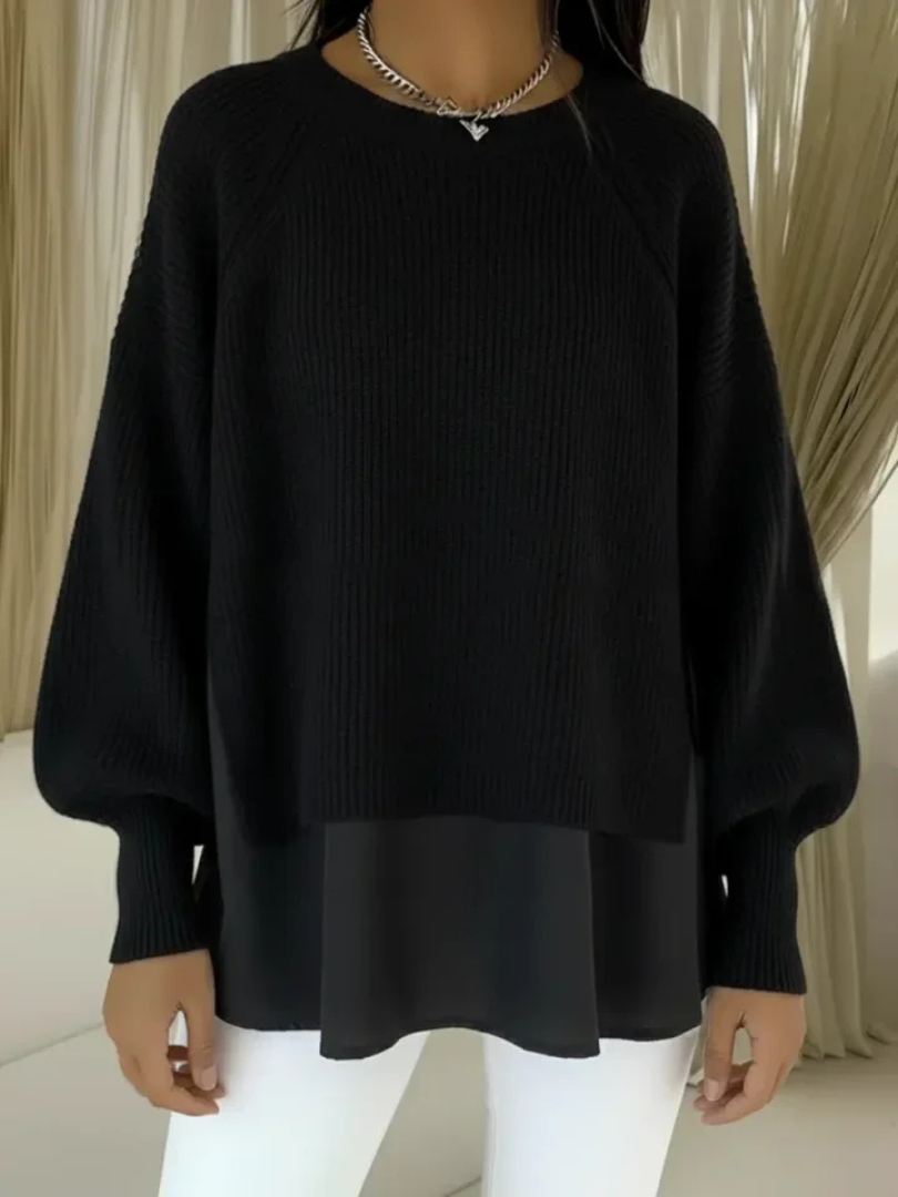 Trui met gelaagde look en raglanmouwen