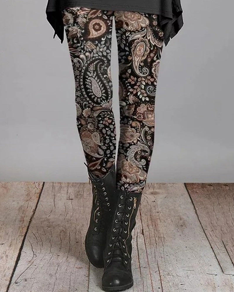 Bohemian retro leggings met etnische prints