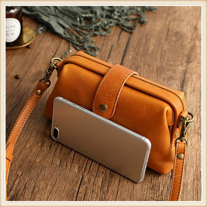 Leder retro crossbody handtas