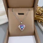 Hart en vleugels kristallen ketting