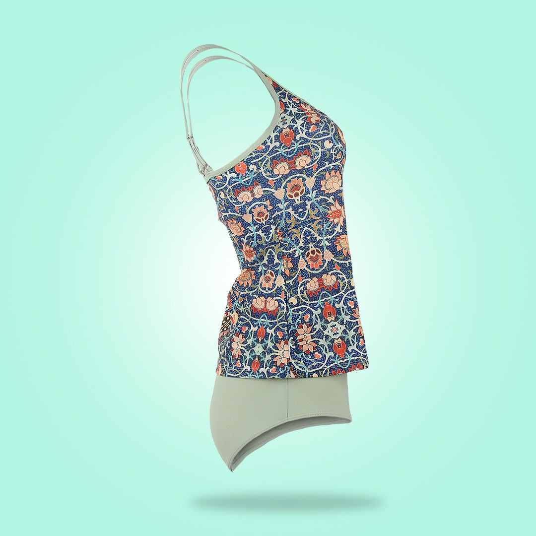 Mouwloze bikini met aantrekkelijk patroon
