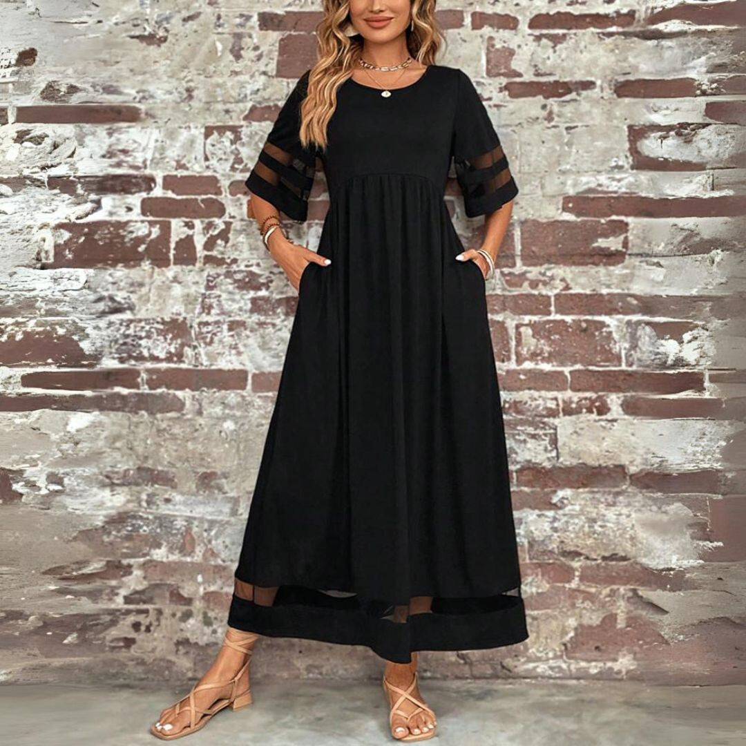 Soepelvallende maxi-jurk
