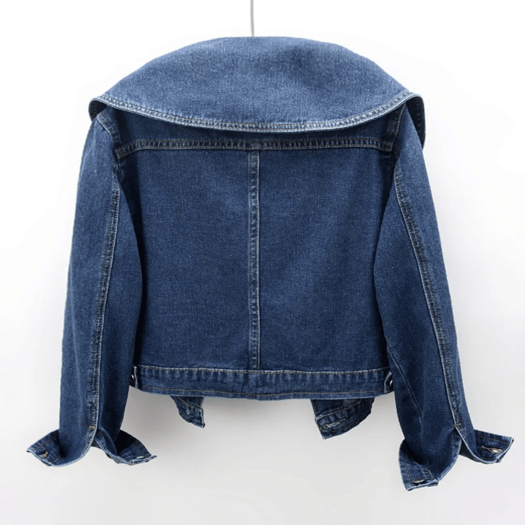 Dames denimjasje met matrozenkraag