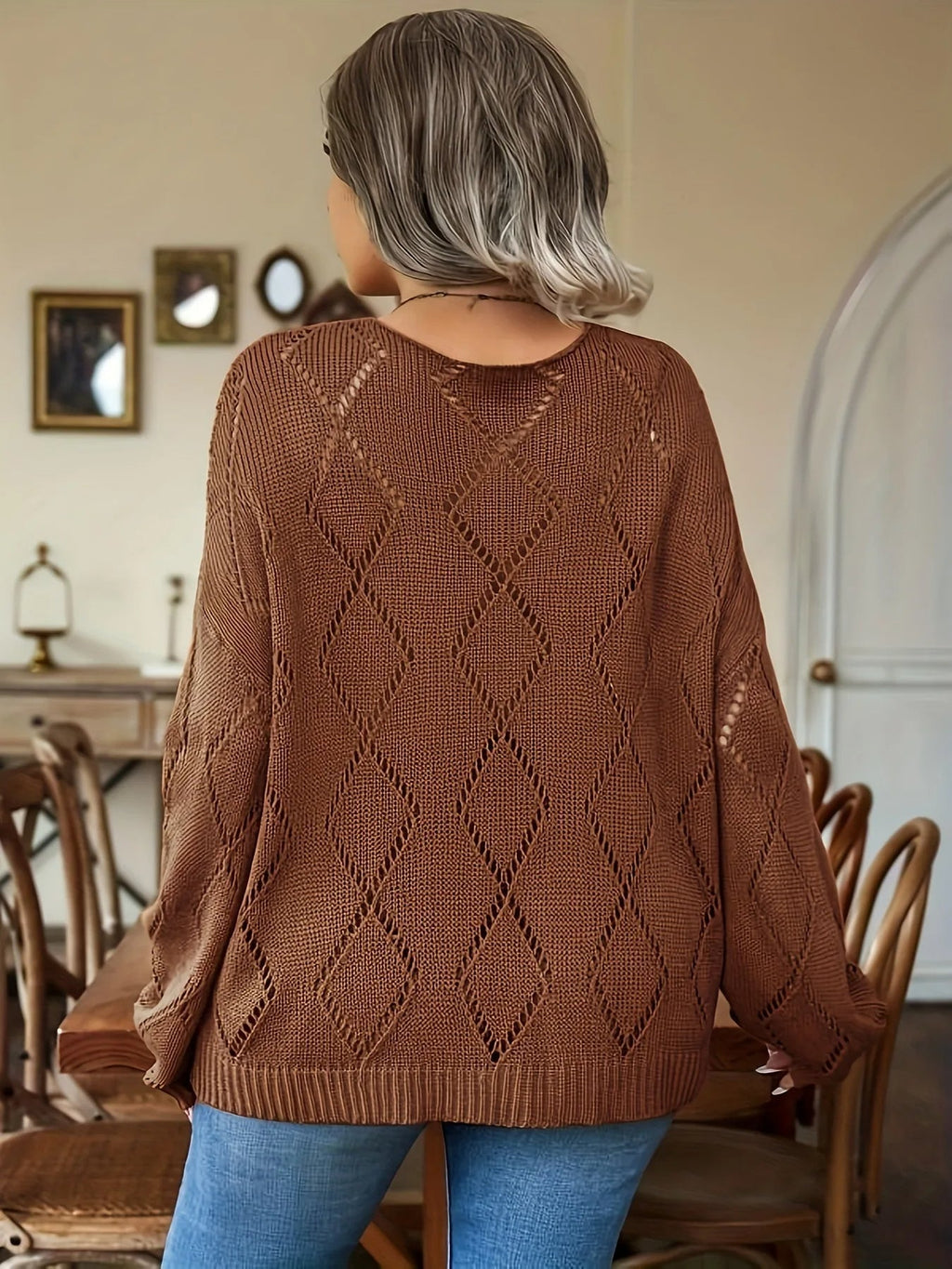 Oversized dames gebreide trui in plus size