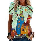 Licht dames T-shirt met print voor dagelijks gebruik en vakantie