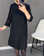 Shift jurk met meshdetails