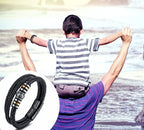 Dubbelrijige leren armband