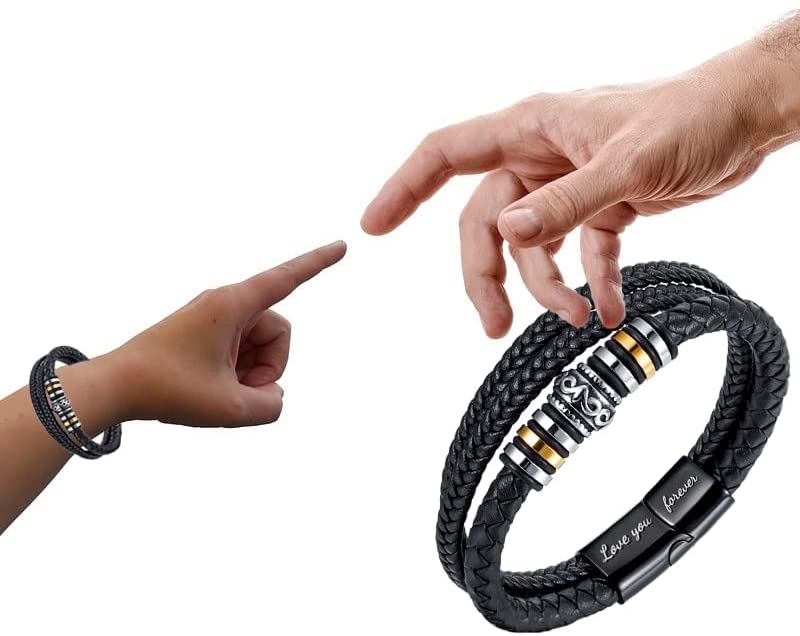 Dubbelrijige leren armband