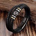 Dubbelrijige leren armband