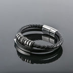 Dubbelrijige leren armband