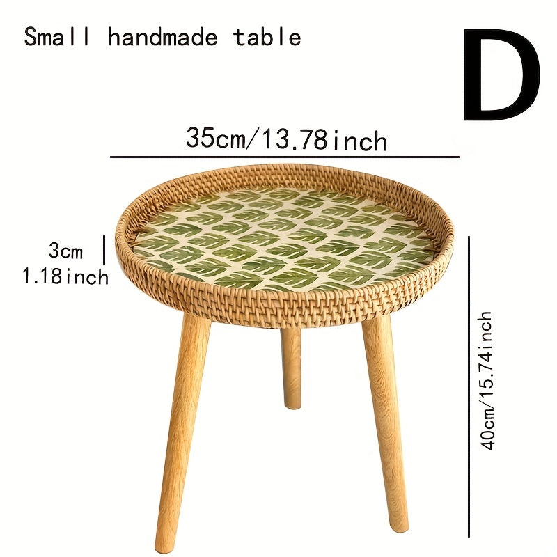 Scandinavische rotan bijzettafel