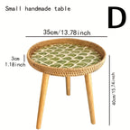 Scandinavische rotan bijzettafel