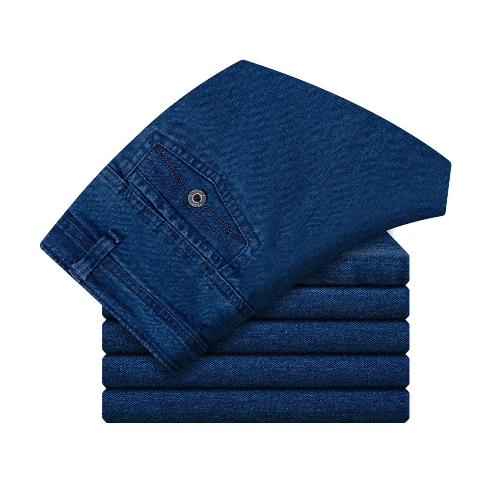 Herenjeans met hoge taille en rechte pijp