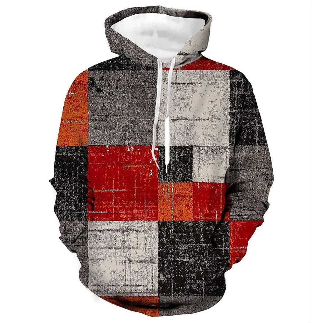 3D plaid hoodie