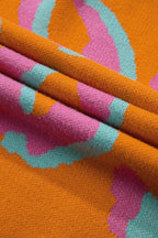Damestrui met colorblock luipaardprint en ronde hals