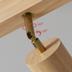 Verstelbare houten plafondspotlamp
