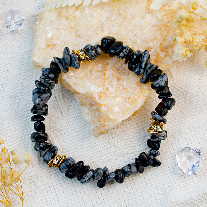 Stijlvol natuursteen kristallen kralen armband