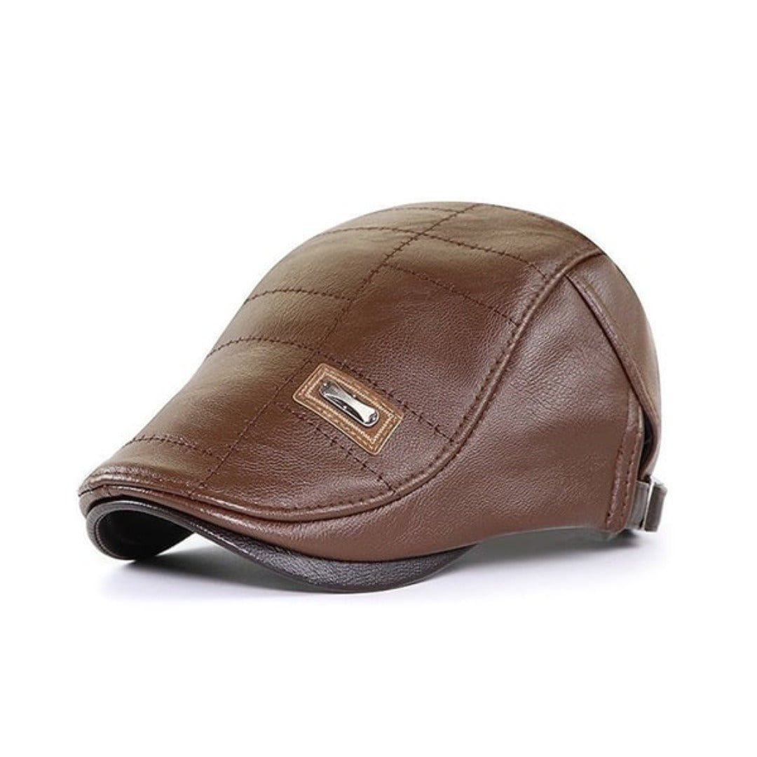 Retro heren leren baret