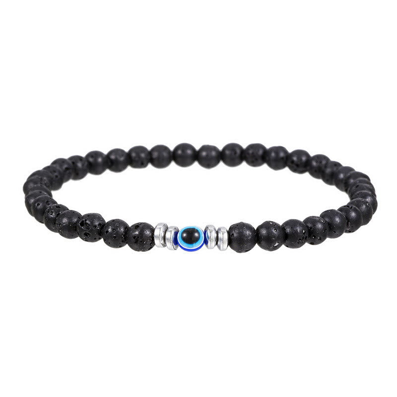 Mannen 4mm natuurlijke steen boze oog perlen armband