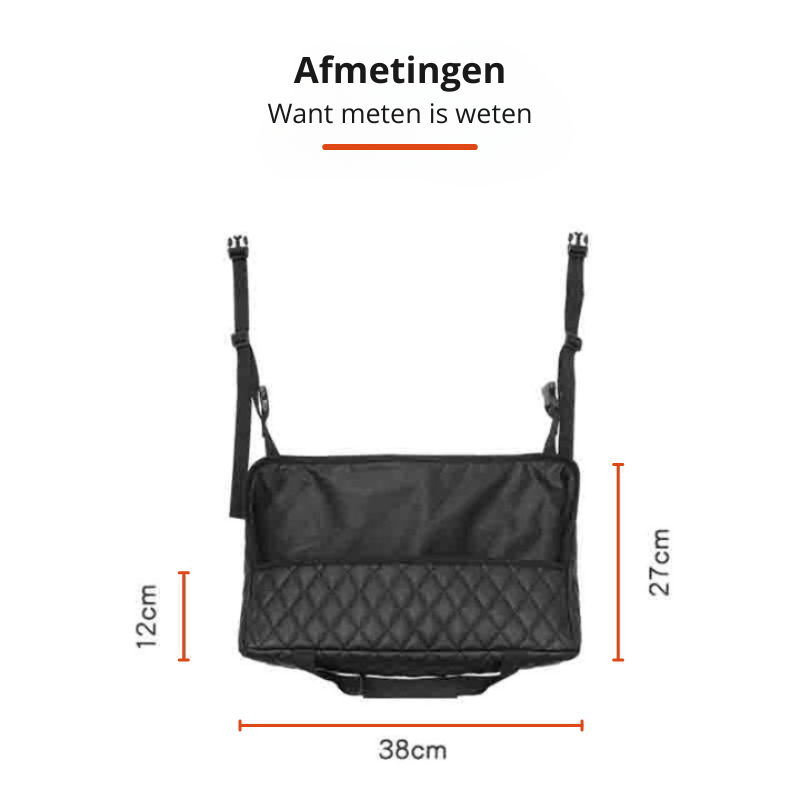 Opberghouder voor een tas in de auto