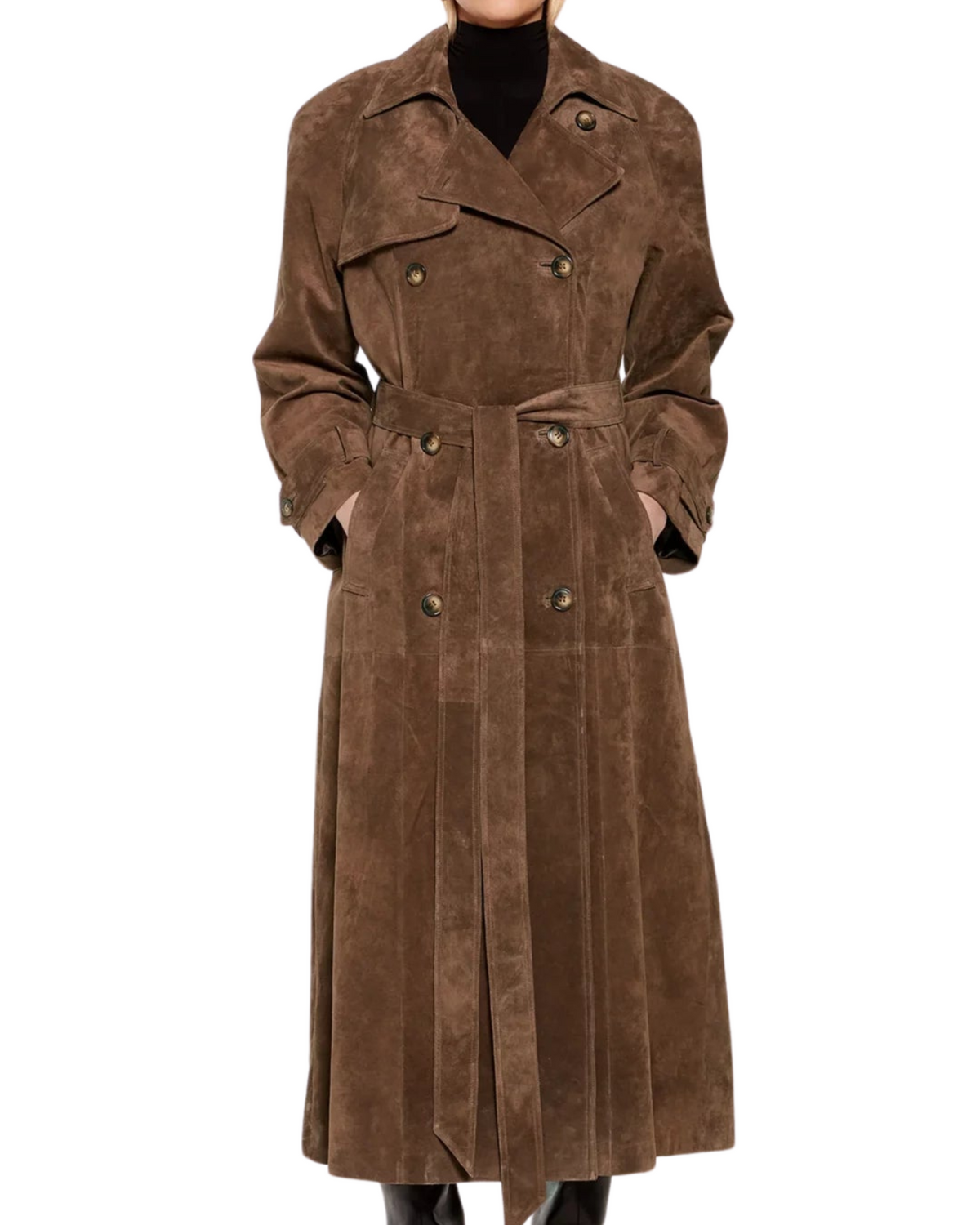Faux suede winterjas voor dames