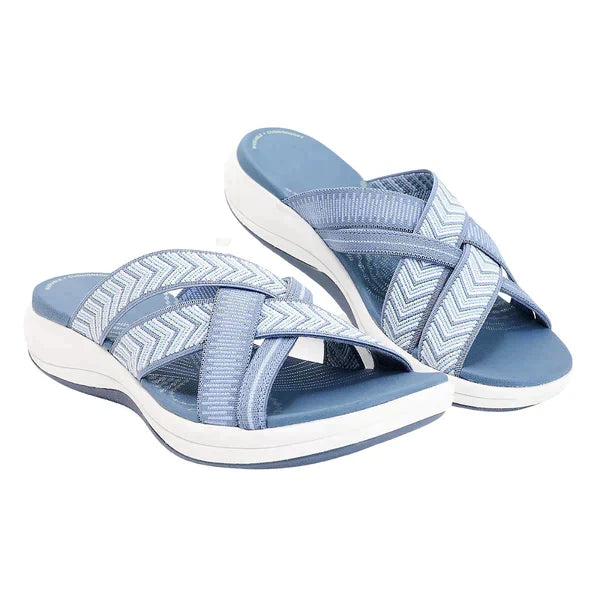Luchtige dames slippers met schokabsorberend voetbed