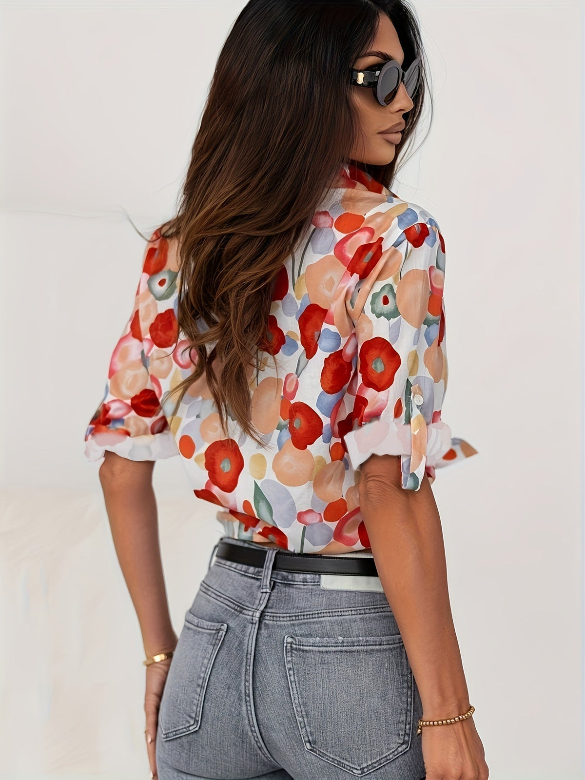 Gekraagde blouse met lange mouwen