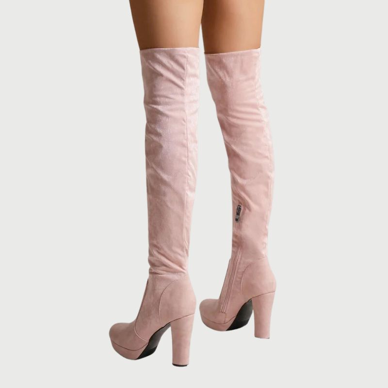 Overknee laarzen met blokhak