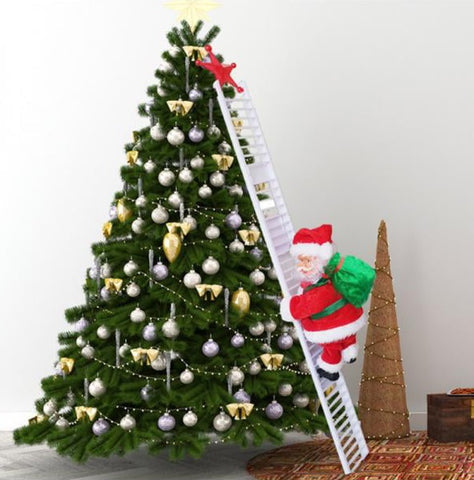 De muzikale kerstman op de ladder