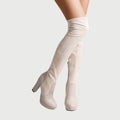 Overknee laarzen met blokhak