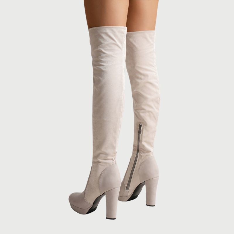 Overknee laarzen met blokhak