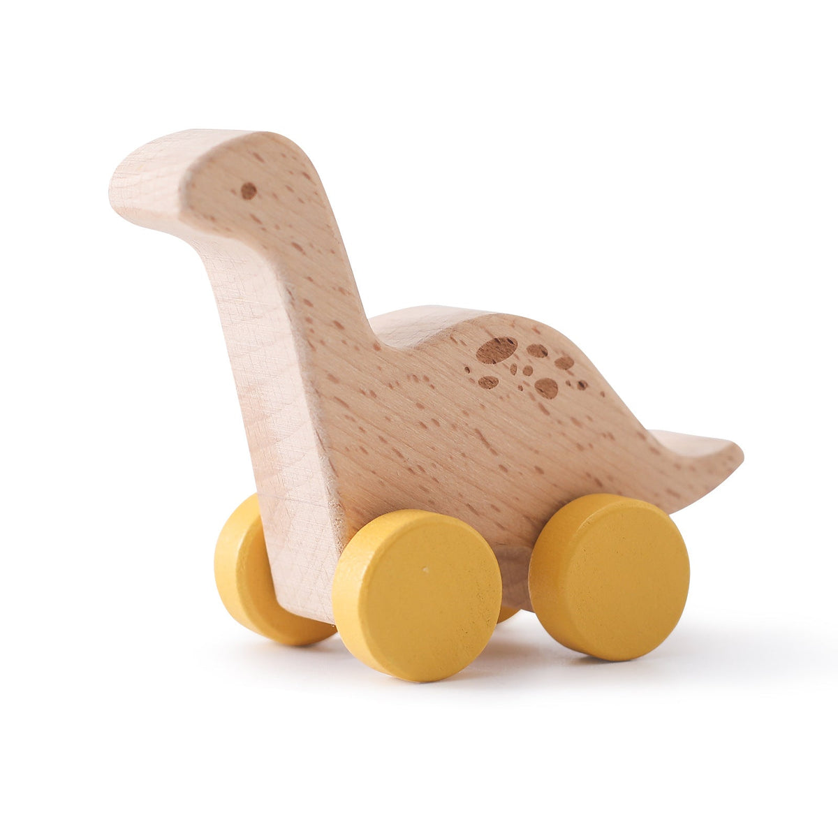 Houten dinosaurus met wieltjes voor kinderen
