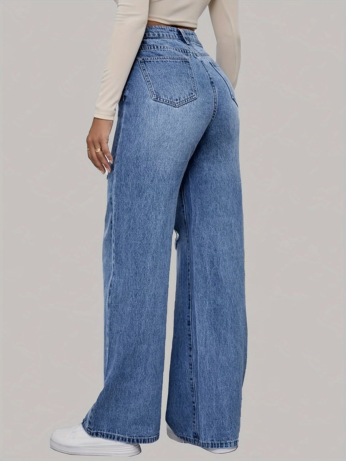 Dames jeans met hartjes- en graffitiprint