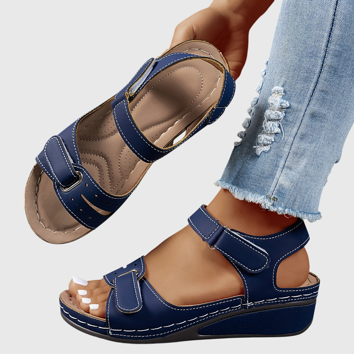 Rekbare sandalen met zachte antislipzool