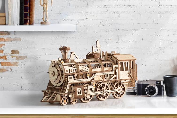 Houten 3D-treinpuzzel – Noor